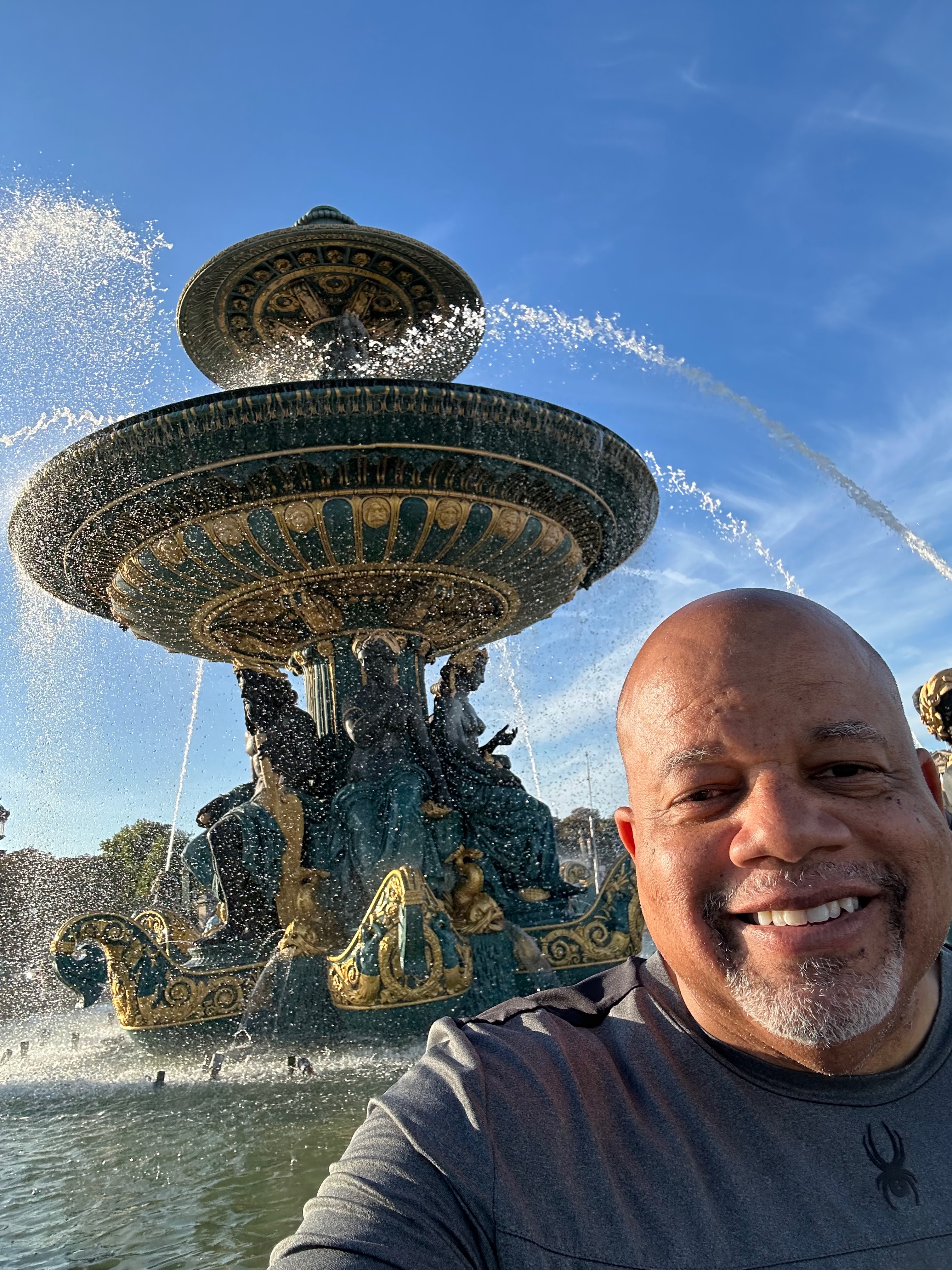 Famous Chef Thomas at the fountain, Place de la Concorde, Paris