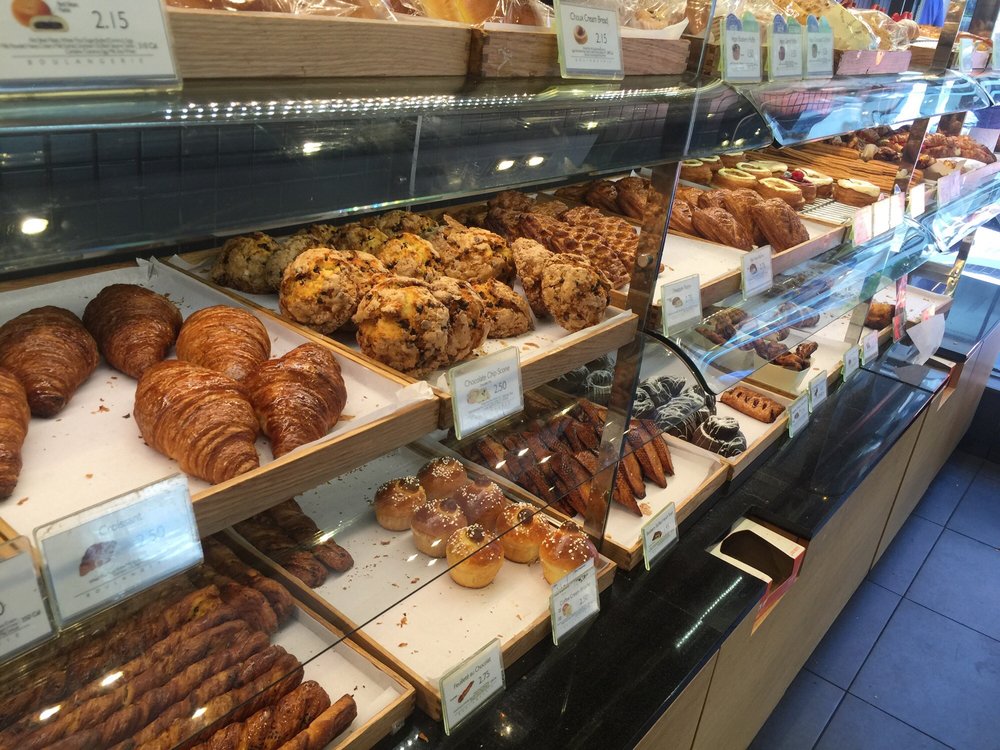Pastry display at Paris Baguette
