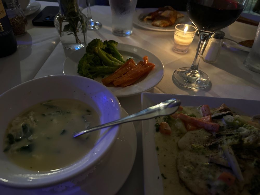 Candlelight dinner spread