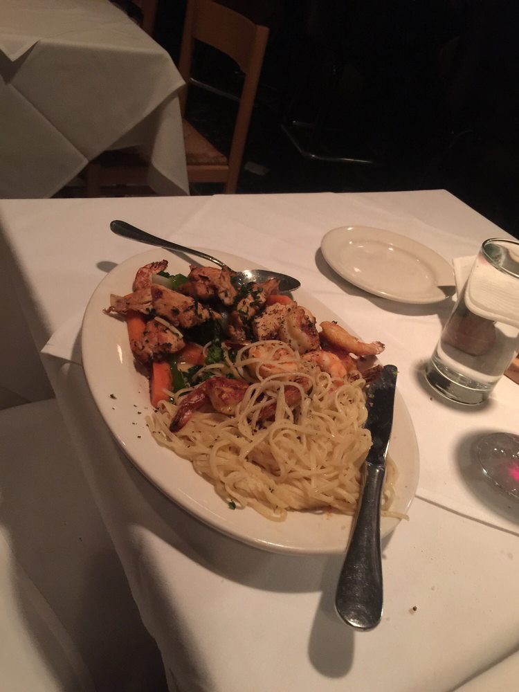 Shrimp and angel hair pasta